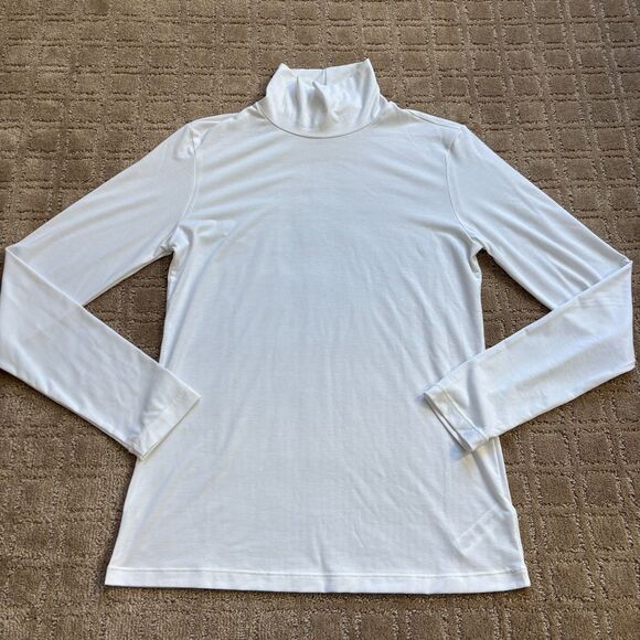 Athleta White Turtle Neck Women's XS NWOT Crisp Layer Classic Staple Lightweight - Picture 1 of 8